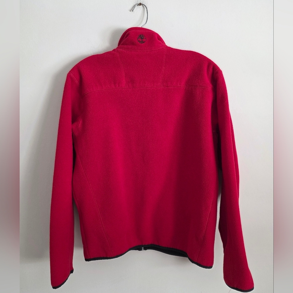 TIMBERLAND | Zip Up Fleece Sweatshirt Red Mens Sz S - Picture 2 of 4
